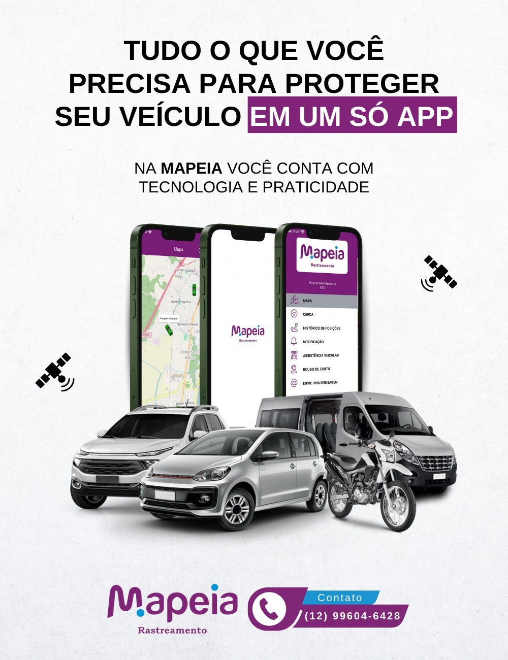 Proteção de Carro, Moto, Van e Frotas no mesmo app Mapeia